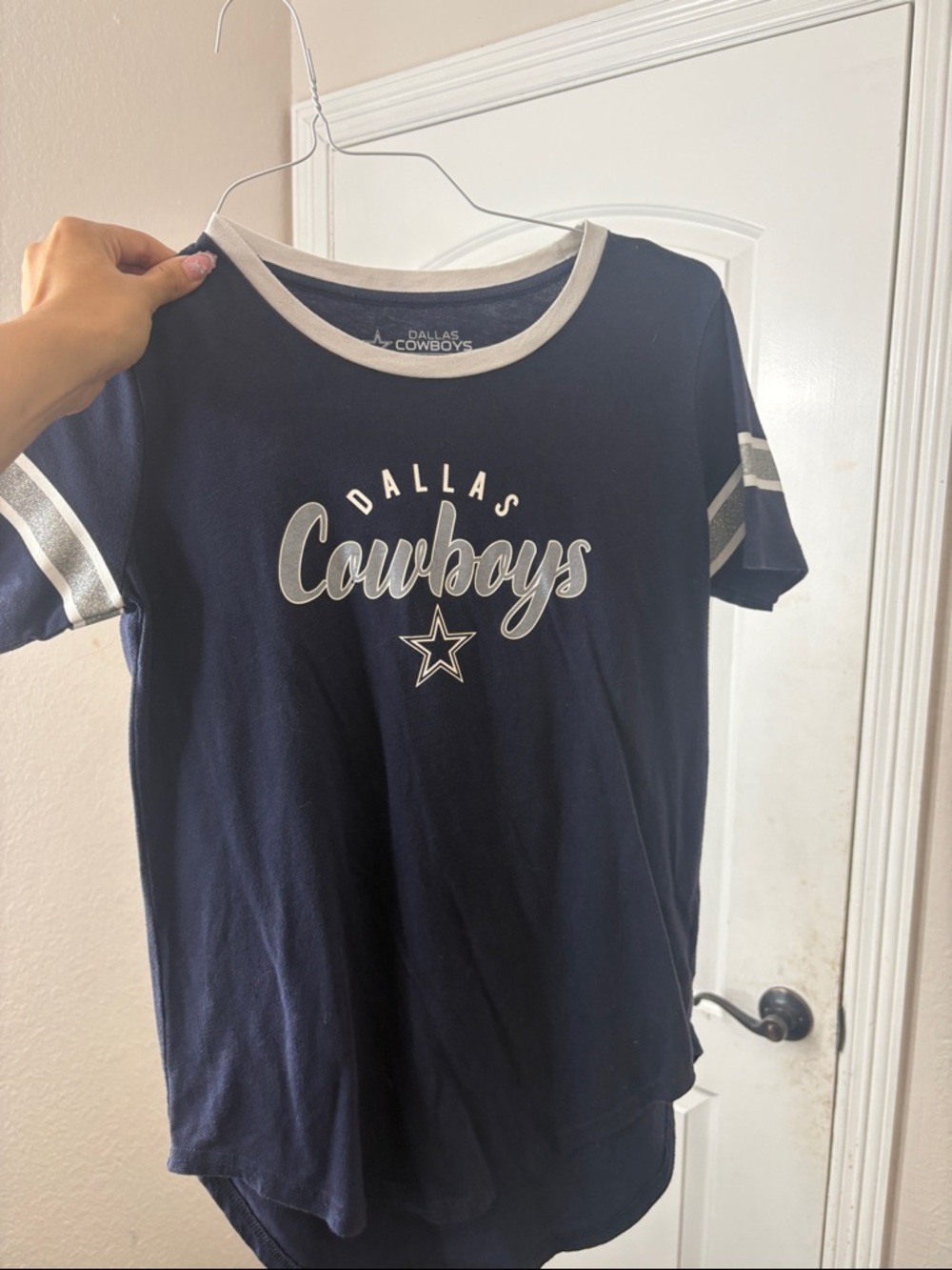 NFL Dallas Cowboys Navy and Silver Short Sleeve Tee